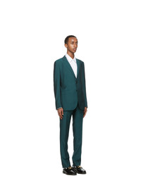 Lanvin Green Wool Half Canvas Suit