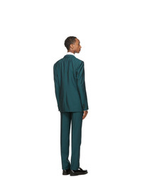Lanvin Green Wool Half Canvas Suit