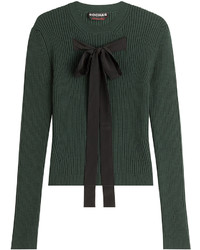Rochas Wool Blend Pullover With Ribbon Front