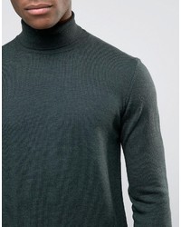 Asos Roll Neck Sweater In Merino Wool