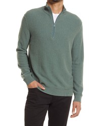 Vince Boiled Cashmere Quarter Zip Sweater