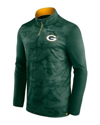 FANATICS Branded Green Green Bay Packers Camo Jacquard Quarter Zip Jacket