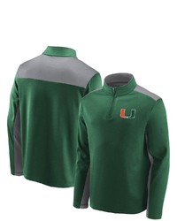 FANATICS Branded Green Miami Hurricanes School Logo Colorblock Quarter Zip Jacket At Nordstrom