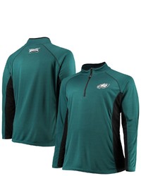 FANATICS Branded Midnight Greenblack Philadelphia Eagles Big Tall Polyester Quarter Zip Raglan Jacket At Nordstrom