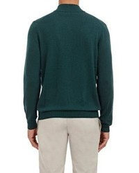 Piattelli Cashmere Half Zip Sweater Green Size Extra Extra Large