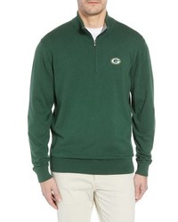 Cutter & Buck Green Bay Packers Lakemont Regular Fit Quarter Zip Sweater