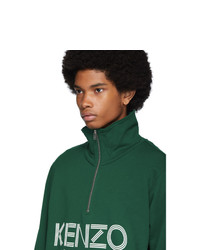 Kenzo Green Sport Half Zip Sweatshirt