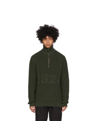 032c Green Troyer Half Zip Sweater