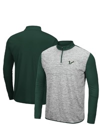 Colosseum Heathered Graygreen South Florida Bulls Prospect Quarter Zip Jacket In Heather Gray At Nordstrom