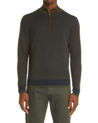 Canali Wool Quarter Zip Sweater