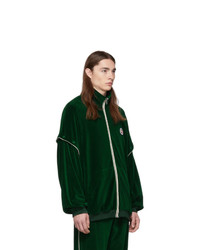 Gucci Green Convertible Velvet Track Jacket