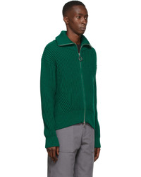 AMI Alexandre Mattiussi Green Fancy Rib Sweater