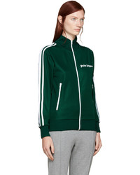 Palm Angels Green Track Zip Up Sweater