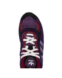 adidas Purple Temper Run Subtle 90s Leather And Suede Low Top Sneakers