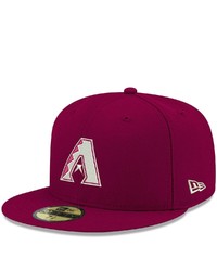 New Era Cardinal Arizona Diamondbacks Logo White 59fifty Fitted Hat