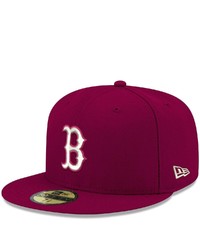 New Era Cardinal Boston Red Sox Logo White 59fifty Fitted Hat