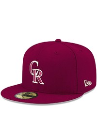 New Era Cardinal Colorado Rockies Logo White 59fifty Fitted Hat