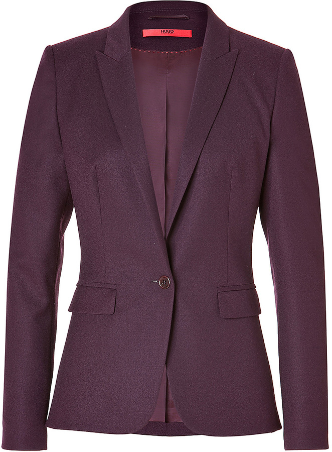 Hugo Wool Anibell Blazer In Dark Purple | Where to buy & how to wear