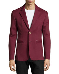 Versace Long Sleeve Two Button Blazer Red