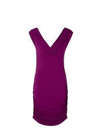 BODYFLIRT Plunge Neckline Shift Dress In Purple Size 68