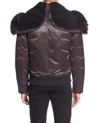 Theory Leonaard Sf Toggle Jacket With Genuine Coyote Fur Trim