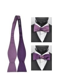 Selini Purple 100% Silk Woven Freestyle And Reversible Bow Tie Frbs1010