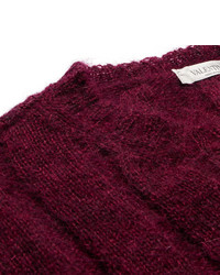 Valentino Cable Knit Mohair Blend Sweater
