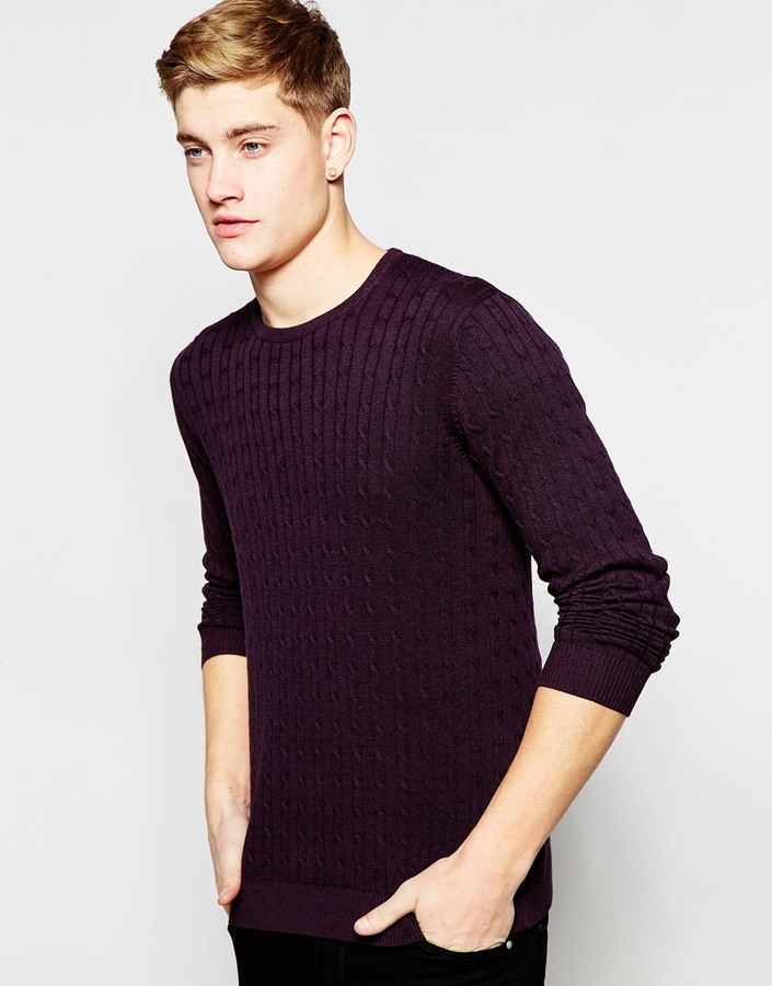 Appal Oefenen Schijnen Jack and Jones Jack Jones Premium Cable Knit Sweater, $69 | Asos | Lookastic