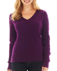 Dark Purple Cable Sweaters for Women | Women's Fashion