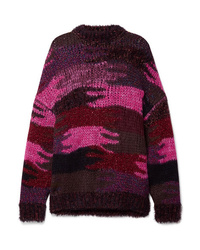 Dark Purple Camouflage Crew-neck Sweater