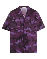 Dark Purple Camouflage Short Sleeve Shirt