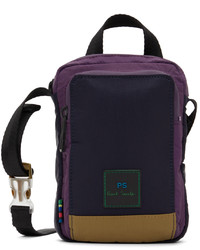 Ps By Paul Smith Navy Purple Nylon Colorblock Messenger Bag
