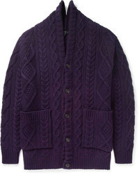 Burberry Prorsum Oversized Chunky Cable Knit Cashmere Cardigan