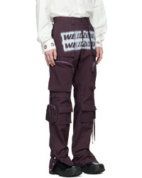 We11done Purple Cotton Cargo Pants