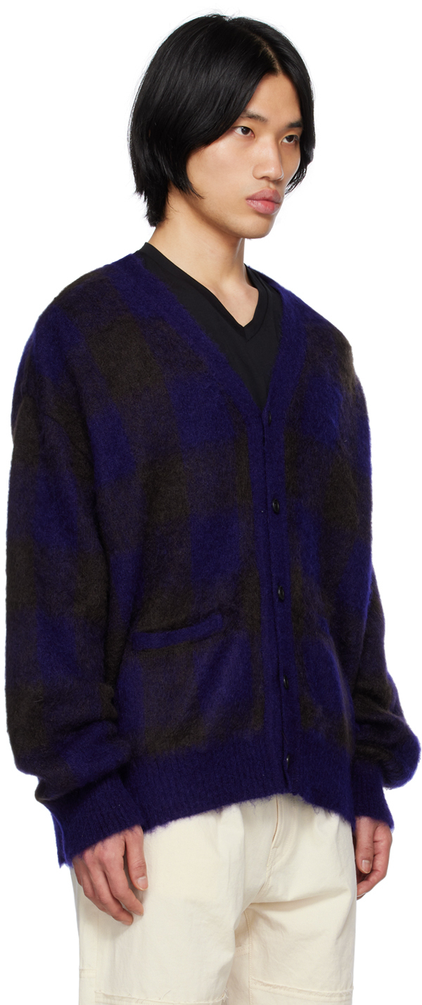 stein Purple Black Color Combination Cardigan, $630 | SSENSE | Lookastic