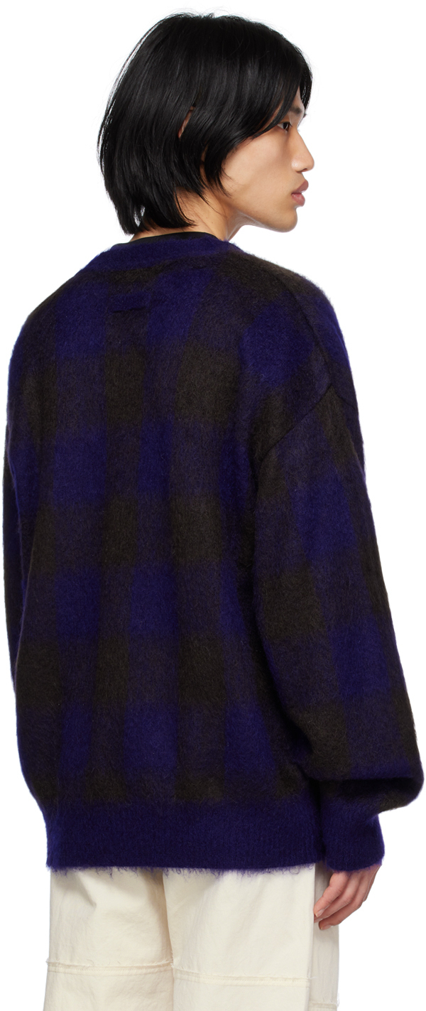 stein Purple Black Color Combination Cardigan, $630 | SSENSE | Lookastic