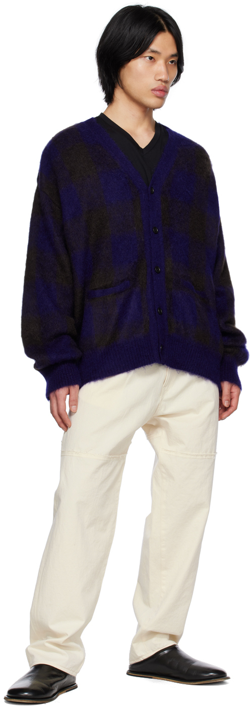 stein Purple Black Color Combination Cardigan, $630 | SSENSE | Lookastic