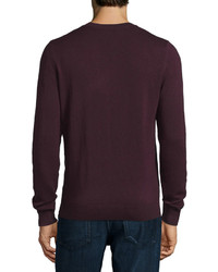 Burberry Brit Abstract Check Cashmere Sweater Burgundy