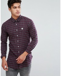 Dark Purple Check Flannel Long Sleeve Shirt