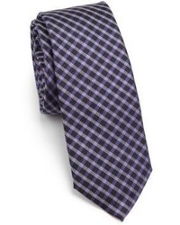 Dark Purple Check Silk Tie