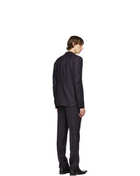 Etro Purple Check Semi Traditional Suit