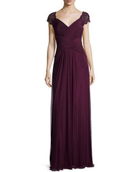 Dark Purple Chiffon Evening Dress