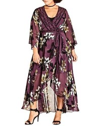 Dark Purple Chiffon Maxi Dress