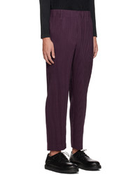 Homme Plissé Issey Miyake Purple Color Pleats Trousers