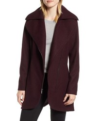 Halogen Asymmetrical Zip Wool Blend Coat