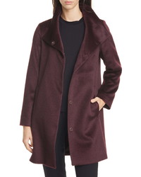 Eileen Fisher High Collar Wool Alpaca Blend Coat