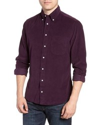Dark Purple Corduroy Long Sleeve Shirt