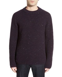Zachary Prell Baker Street Flecked Wool Cashmere Crewneck Sweater