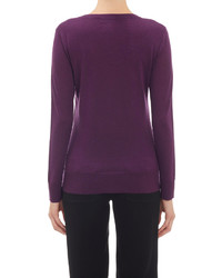 Barneys New York Crewneck Sweater Purple