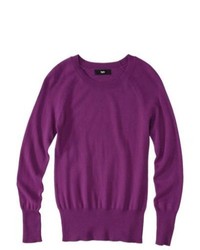 Mossimo Petites Long Sleeve Crew Neck Pullover Sweater Purple Lp